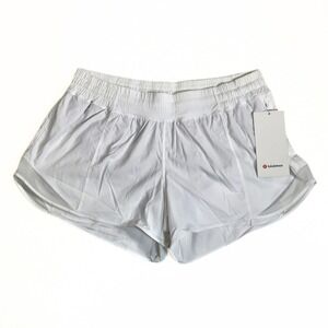 Lululemon Hotty Hot Short Women 12 White 3" Inseam Mesh Running Athletic NWT